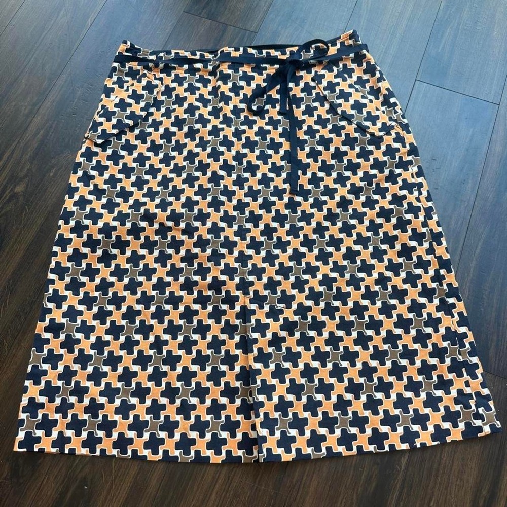 Talbots Navy & Orange Skirt